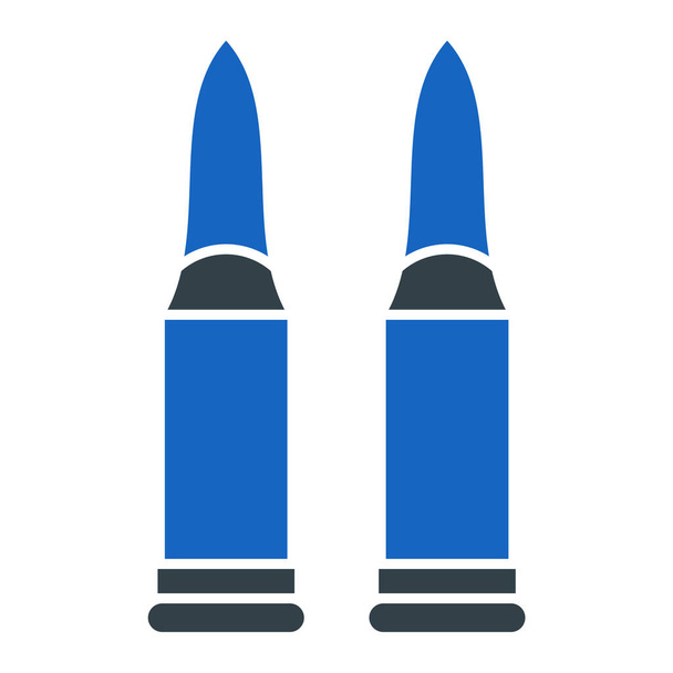 icona blu proiettile isolato su sfondo bianco. impostare le icone nei pulsanti quadrati a colori. illustrazione vettoriale - Vettoriali, immagini