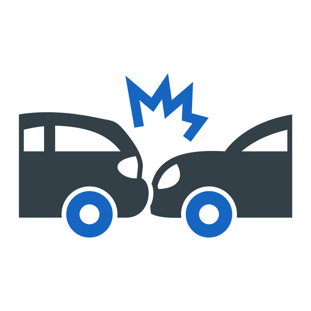 icono de accidente de coche. ilustración simple de los iconos de vectores de vehículos automáticos para el diseño web aislado sobre fondo blanco - Vector, Imagen