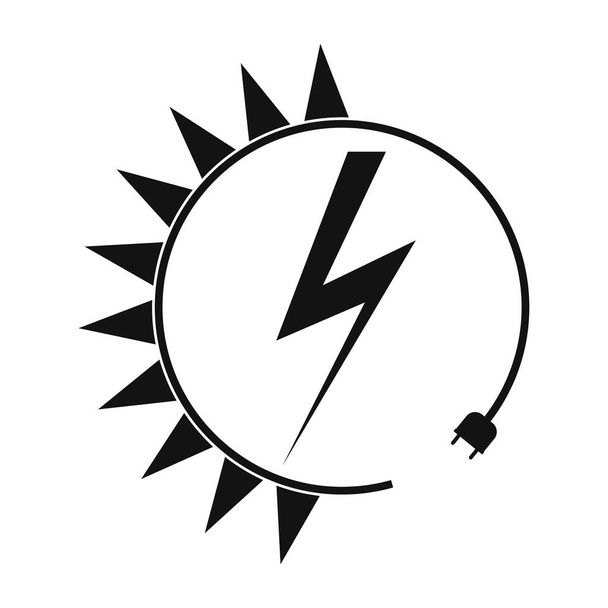 Ikona energii odnawialnej, szablon projektu graficznego, piorun, ilustracja wektora - Wektor, obraz