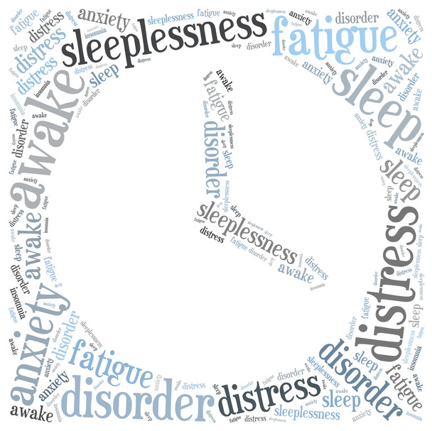 Insomnia or sleeplessness concept. Word cloud illustration. - Photo, Image