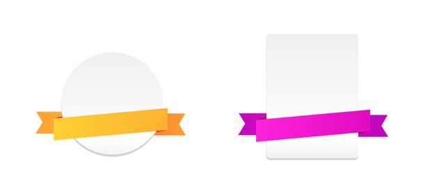 Set of labels with colour ribbons - Vector, afbeelding