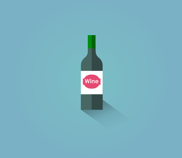 Botella de vino con vino
 - Vector, imagen
