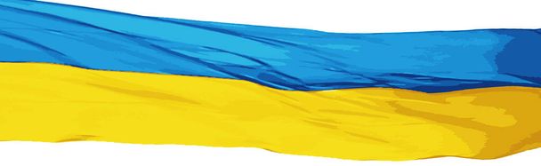 Ukrajinská vlajka na modré obloze. - Vektor, obrázek