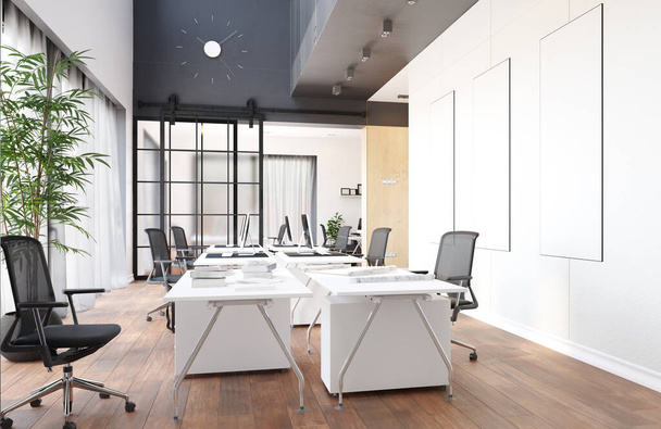modern irodai belsőépítészeti 3D design koncepció - Fotó, kép