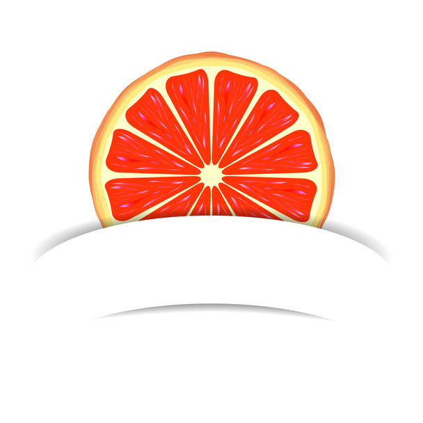 Grapefruit with paper banner - Вектор,изображение