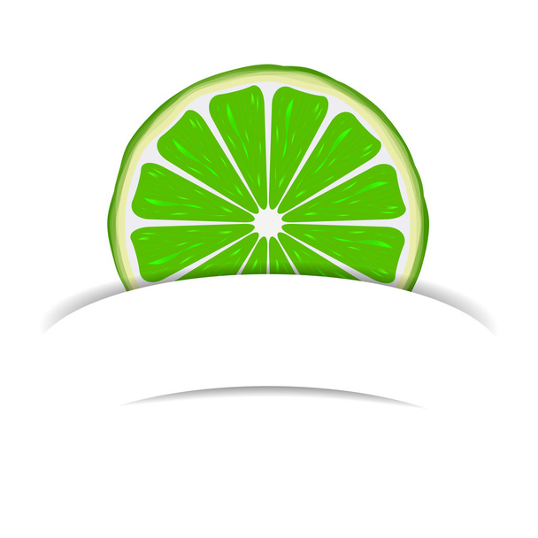 Lime with paper banner - Vektor, Bild