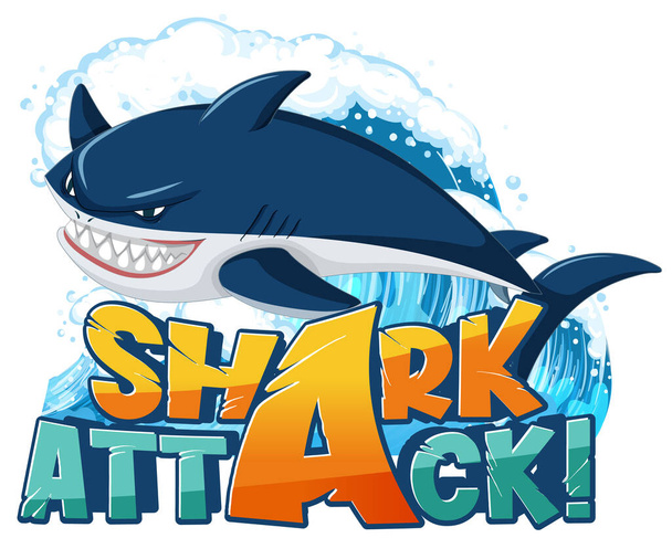 Návrh písma pro ilustraci útoku žraloka - Vektor, obrázek