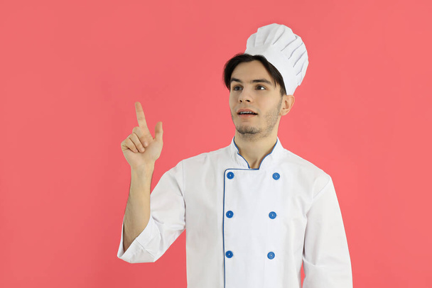 Conceito de profissão, jovem chef masculino atraente - Foto, Imagem
