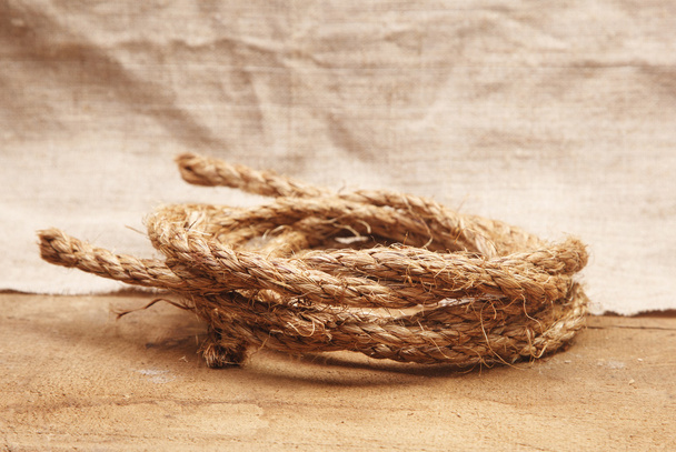 Background of burlap and rope - Zdjęcie, obraz