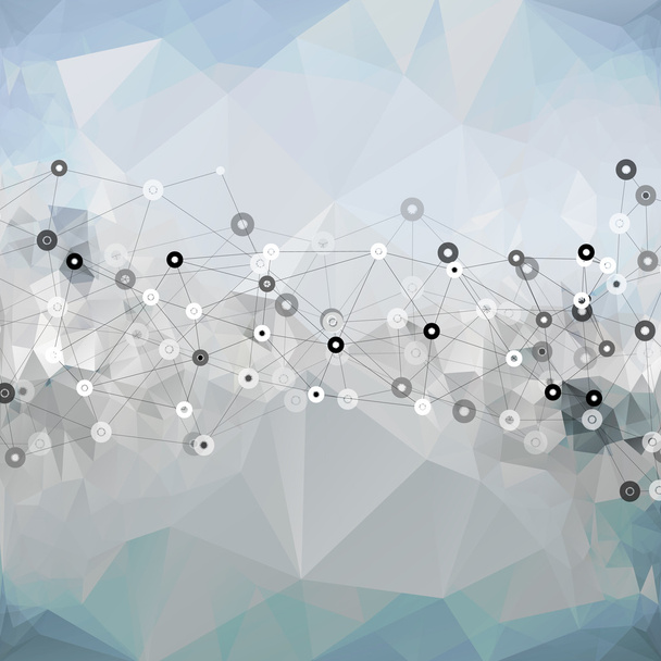 Molecule structure, background for communication, triangle design vector illustration - Vecteur, image