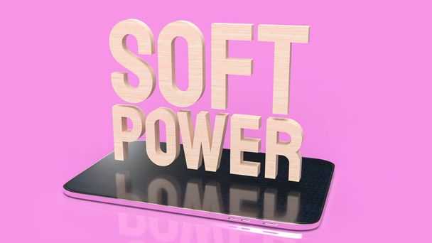 soft power text on tablet for business concept 3d renderin - Photo, Image