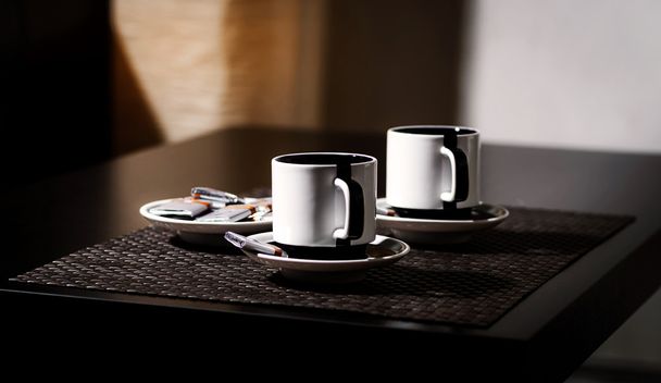 Coffee for two persons on the table - Foto, imagen