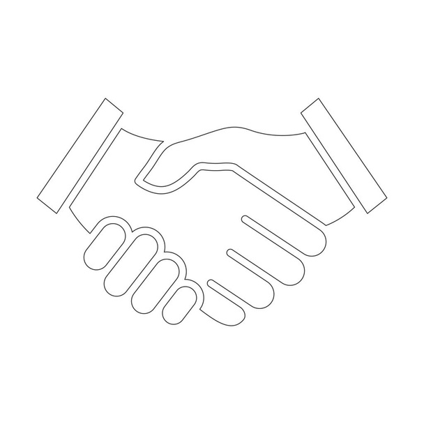 Kézfogás vonal ikon. Kézfogás szimbólum. Megállapodás aláírása. Fehér alapon izolált vektor. - Vektor, kép