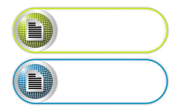 two vector buttons with grid and document icon - Διάνυσμα, εικόνα