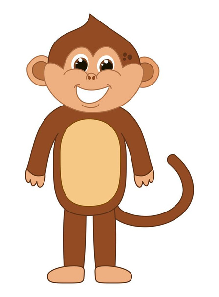 Young person in monkey suit with a big smile and brown eyes - Vector, Image