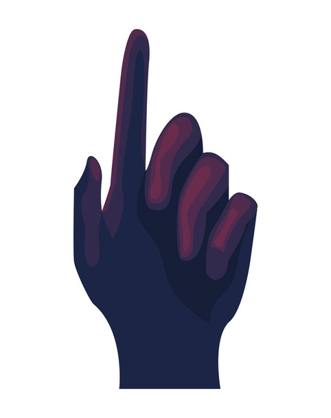 purple hand human touching - Vector, Imagen