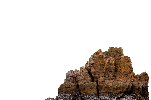 brown rocks and natural surface detail on white background isolate - Foto, immagini