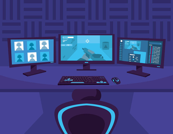 Video oyunu gelecekteki odası - Vektör, Görsel