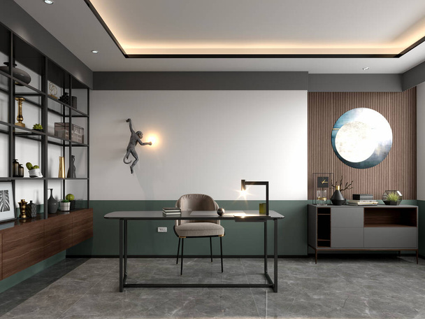 3d render modern working room, office - Photo, Image