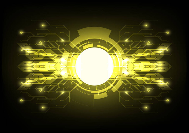 abstruct yellow or gold color technology computer circuit design innovation Hi-tech communication  concept vector background. - ベクター画像