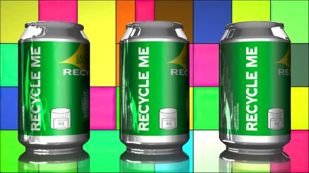 Latas de soda con etiqueta me reciclan - Metraje, vídeo