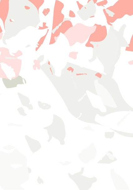 Terrazzo modern abstract template. Pink and grey texture of classic italian flooring. Background made of stones, granite, quartz, marble, concrete.  Venetian terrazzo trendy vector backdrop - Vektor, kép