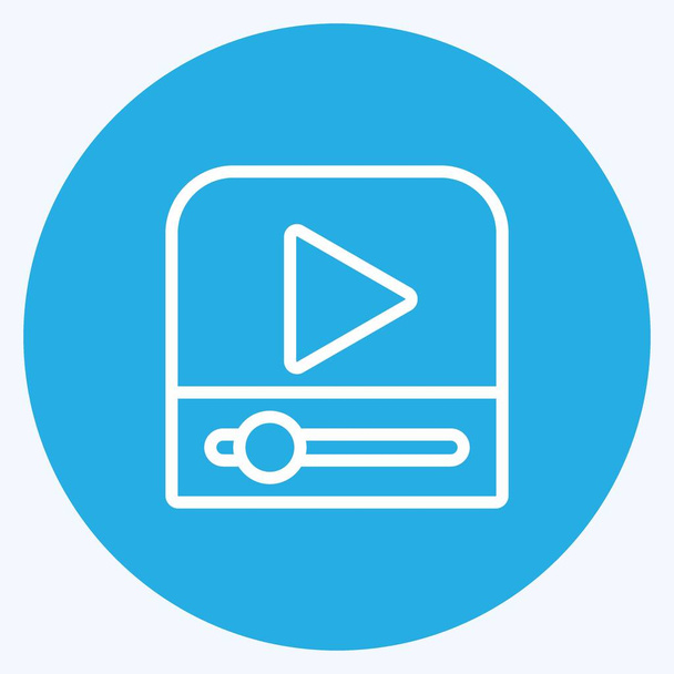 Icon Video Player. suitable for web interface symbol. blue eyes style. simple design editable. design template vector. simple symbol illustration - Vector, Image
