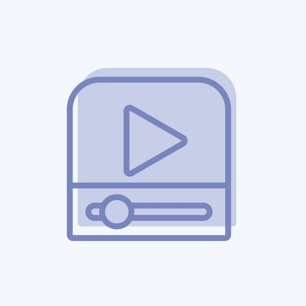 Icon Video Player. suitable for web interface symbol. two tone style. simple design editable. design template vector. simple symbol illustration - Vector, Image