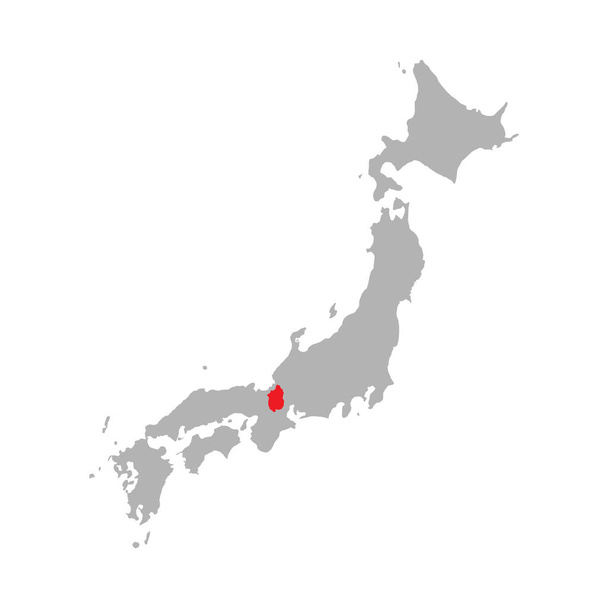 Shiga prefecture highlighted on the map of Japan - Vector, Imagen