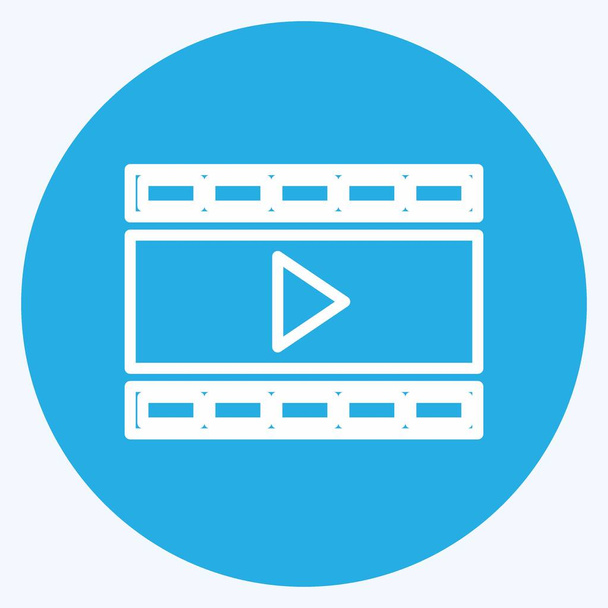 Εικονίδιο βίντεο & Animation. κατάλληλο για το σύμβολο υπηρεσιών ΤΠ. Μπλε μάτια. απλό σχεδιασμό επεξεργάσιμο. διανυσματικό πρότυπο σχεδιασμού. απλή απεικόνιση συμβόλων - Διάνυσμα, εικόνα