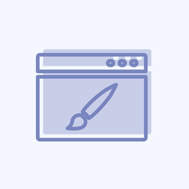Návrh webové stránky ikon. vhodný pro symbol IT služeb. dvoubarevný styl. jednoduchý design upravitelný. vektor šablony návrhu. jednoduchý symbol ilustrace - Vektor, obrázek
