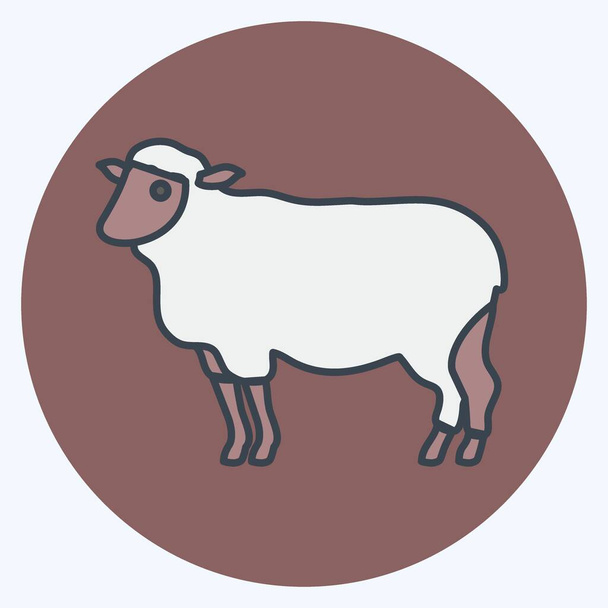 Icon Sheep. suitable for animal symbol. color mate style. simple design editable. design template vector. simple symbol illustration - Vektor, Bild