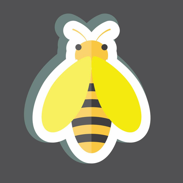 Sticker Bee. suitable for animal symbol. simple design editable. design template vector. simple symbol illustration - Vector, Image