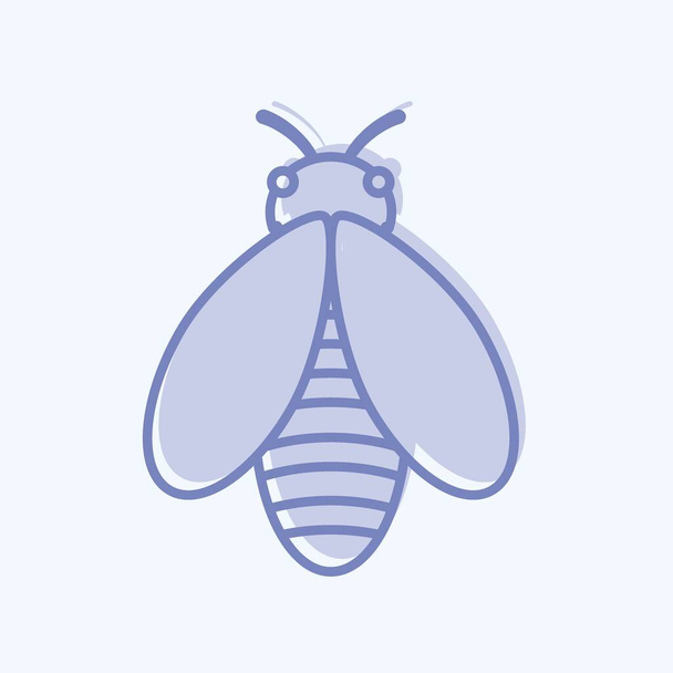 Icoon Bee. geschikt voor dierensymbool. Twee-toonsstijl. eenvoudig ontwerp bewerkbaar. ontwerp template vector. eenvoudige symbool illustratie - Vector, afbeelding