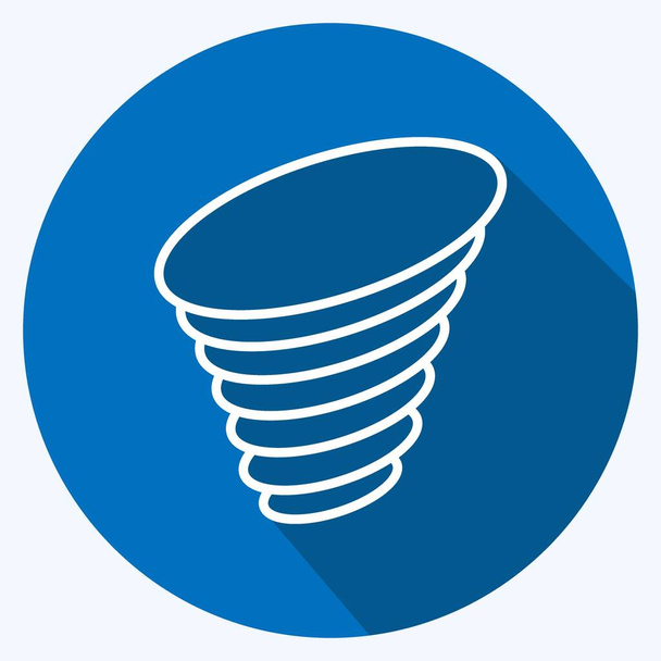 Icon Tornado. suitable for disasters symbol. long shadow style. simple design editable. design template vector. simple symbol illustration - ベクター画像