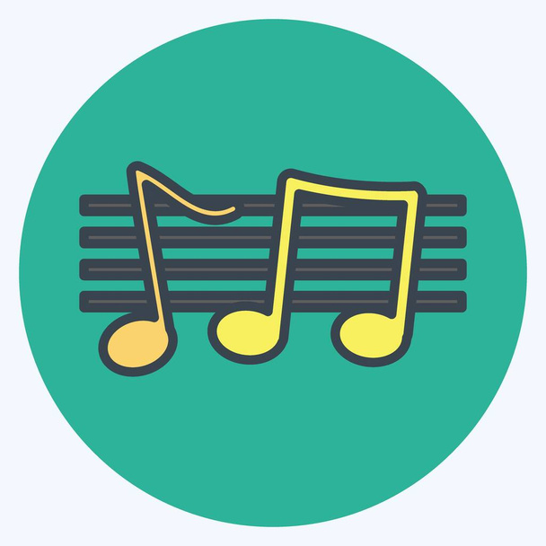 Icon Music Staff. suitable for music symbol. color mate style. simple design editable. design template vector. simple symbol illustration - Vector, Image
