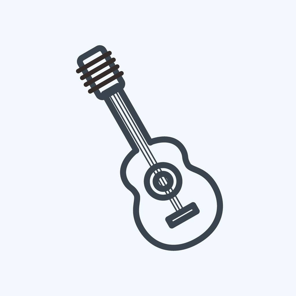 Icon Guitar. suitable for music symbol. line style. simple design editable. design template vector. simple symbol illustration - Vettoriali, immagini