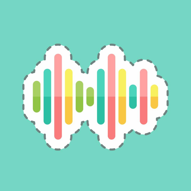 Sticker γραμμή κοπεί Δείκτης Μουσική. κατάλληλο για μουσικό σύμβολο. χρώμα ματ στυλ. απλό σχεδιασμό επεξεργάσιμο. διανυσματικό πρότυπο σχεδιασμού. απλή απεικόνιση συμβόλων - Διάνυσμα, εικόνα