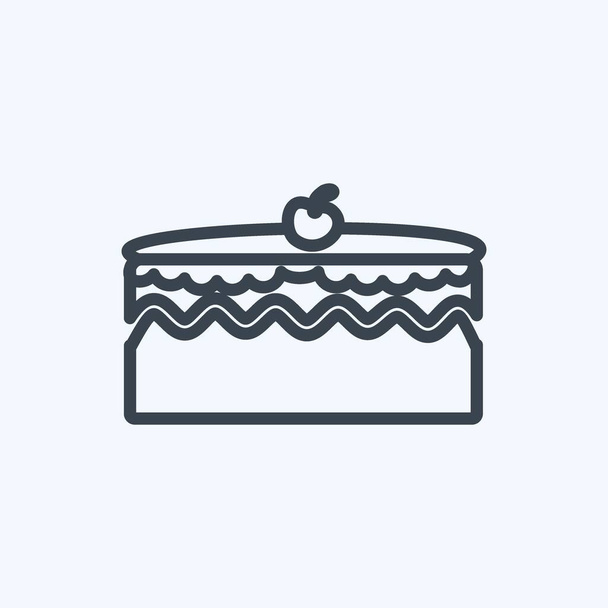 Icon Cake. suitable for party symbol. line style. simple design editable. design template vector. simple symbol illustration - Vektor, Bild