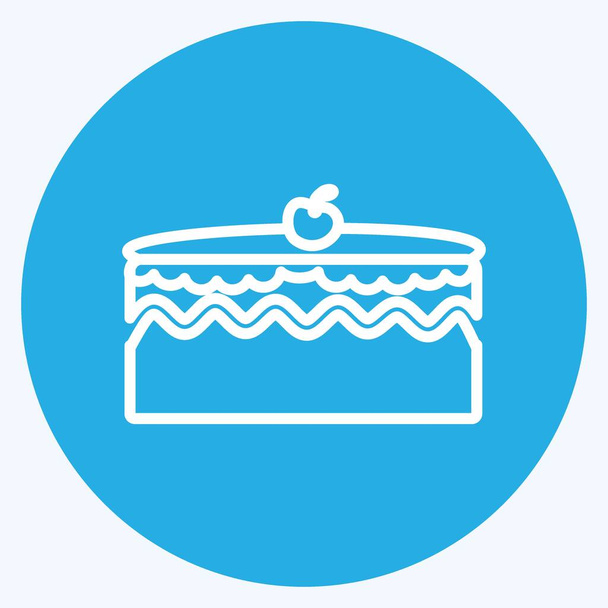 Піктограма торта. підходить для партійного символу. сині очі стиль. простий дизайн, який можна редагувати. розробка вектора шаблонів. проста ілюстрація символів
 - Вектор, зображення