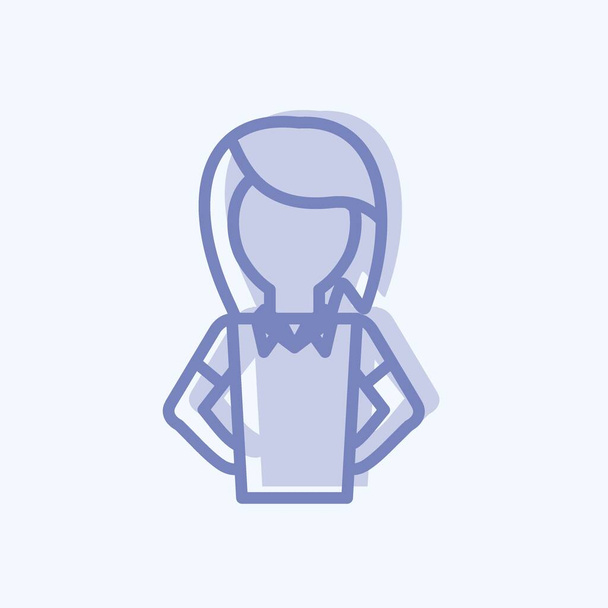 Icon Woman. suitable for party symbol. two tone style. simple design editable. design template vector. simple symbol illustration - Vetor, Imagem