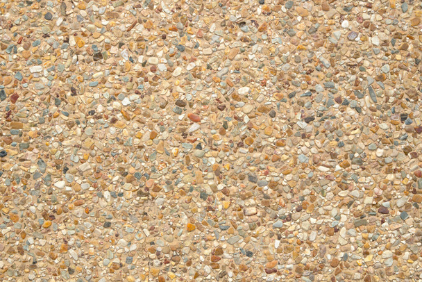 brown (beige) pebble stone texture background, rough floor or wall - Фото, изображение