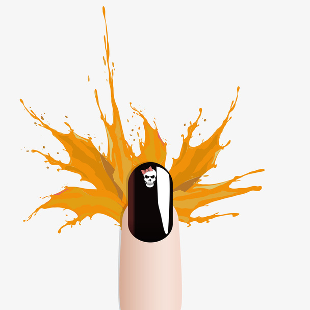 Halloween colores esmalte de uñas salpicadura
 - Vector, Imagen