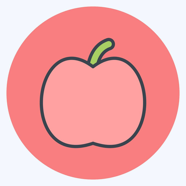 Icône Apple. adapté au symbole de jardin. couleur mate style. conception simple modifiable. modèle de conception vecteur. illustration de symbole simple - Vecteur, image