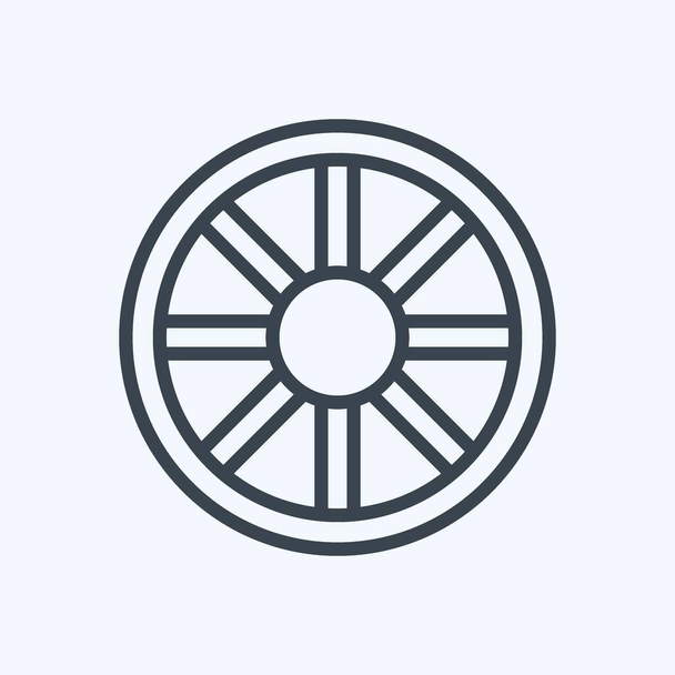 Icon Wheel. suitable for Garden symbol. line style. simple design editable. design template vector. simple symbol illustration - Vettoriali, immagini