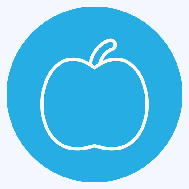 Icono de Apple. adecuado para el símbolo del jardín. ojos azules estilo. diseño simple editable. diseño plantilla vector. ilustración de símbolo simple - Vector, Imagen