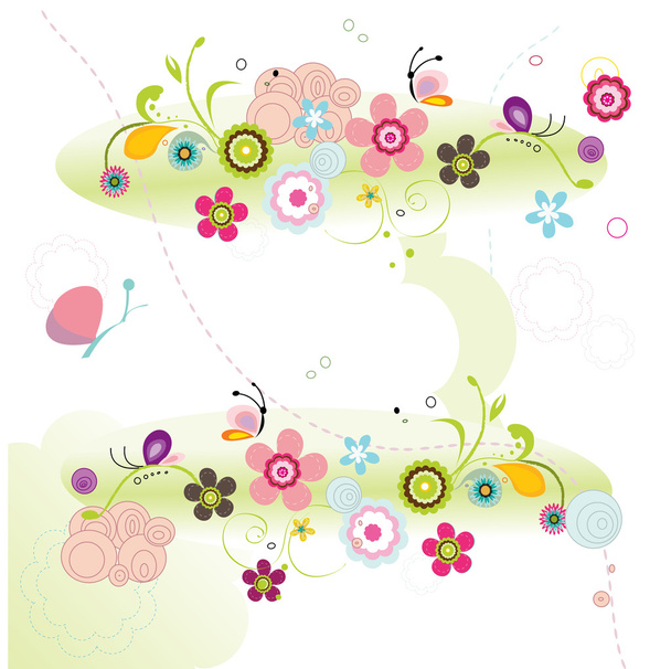 colorful flowers background - Vector, afbeelding