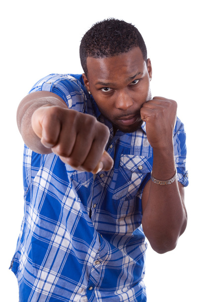 African American man on a boxing position - Black people - Fotoğraf, Görsel