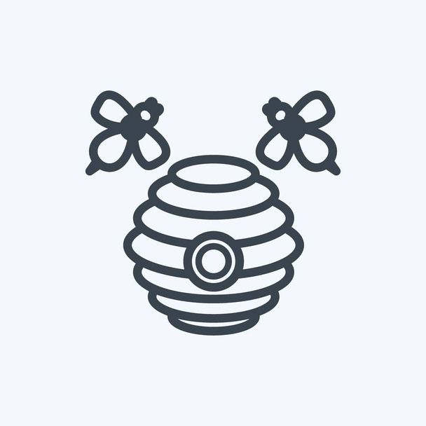 Icon Hive. suitable for Garden symbol. line style. simple design editable. design template vector. simple symbol illustration - Vector, Image