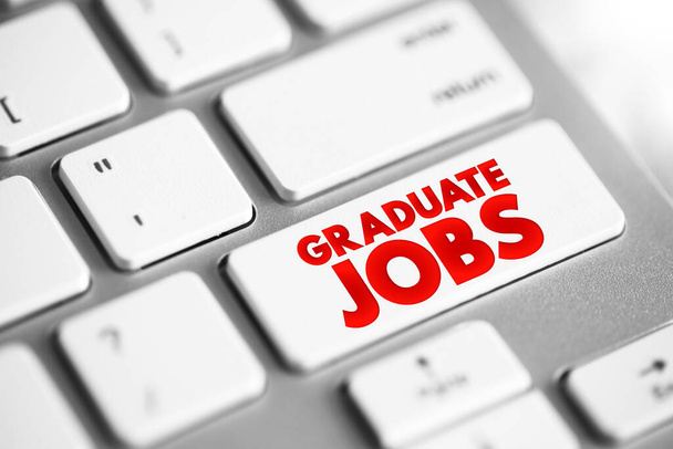 Graduate Jobs κουμπί κειμένου στο πληκτρολόγιο, φόντο έννοια - Φωτογραφία, εικόνα
